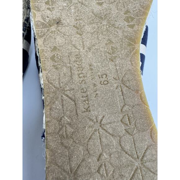 Kate Spade Solero Mule 6.5 Navy & White Stripe Espadrille Resort Vacation Daisy - Picture 11 of 13